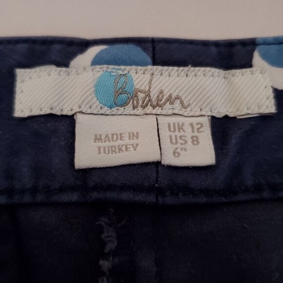 Boden Slim Blue Midrise Chino Shorts Size 8 - Picture 7 of 8